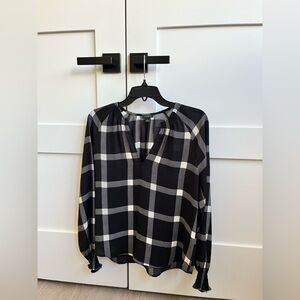 Plaid Black and White Women's Top